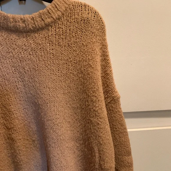 Aerie Cozy Knit Sweater in Tan - Picture 2 of 3